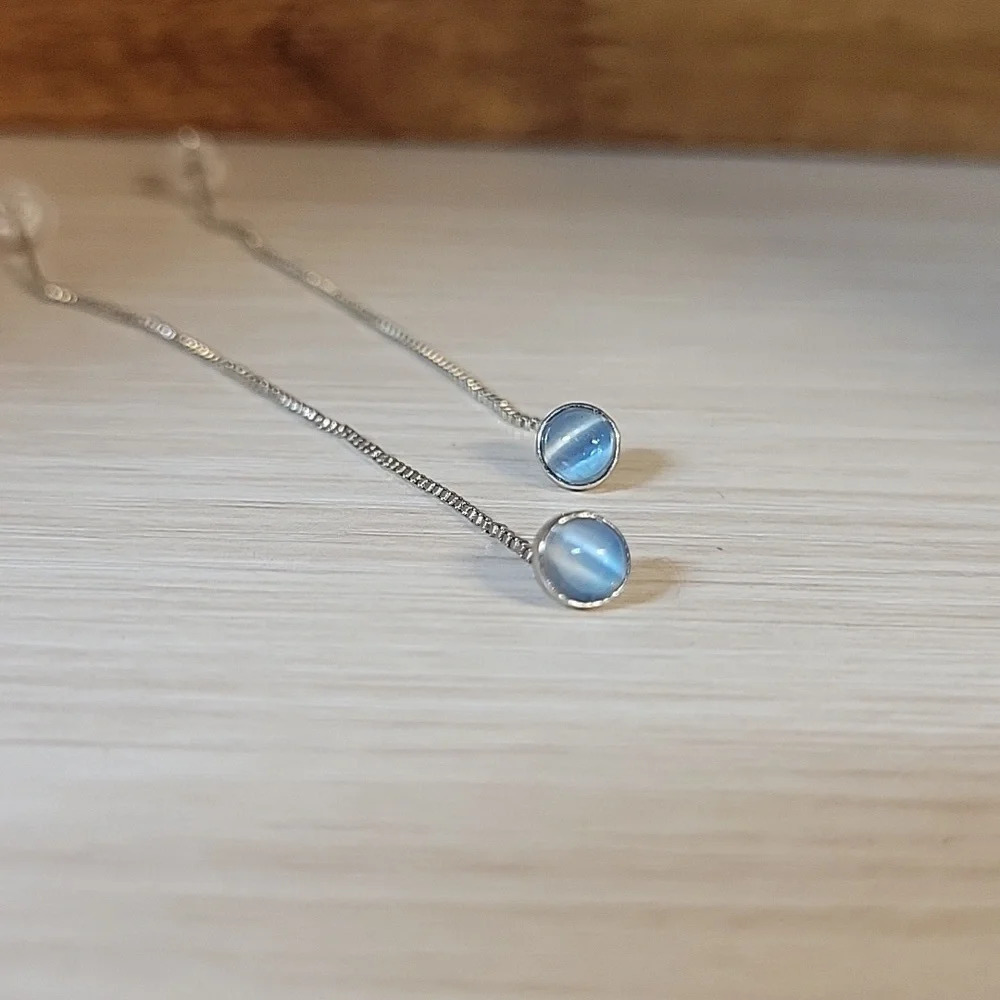 🔥LAST PAIR🔥 Cat's Eye Sterling Silver Threaders